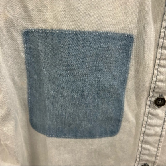 Paige Amelia Chambray Shirt Medium denim blue top button down - Picture 7 of 14